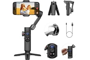 AOCHUAN Gimbal Stabilizer for Smartphone with Wireless Charging iPhone Gimbal for iPhone 15 Pro Max/Android Foldable 3-Axis Handheld Phone Stabilizer for Video Recording Face Tracking-Smart X Pro