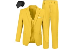 LOPEN STU Boys' Suit Kids Formal Tuxedo Suits for Boys Wedding Outfits Dress Vest Pants Suspenders Set Adjustable Waist