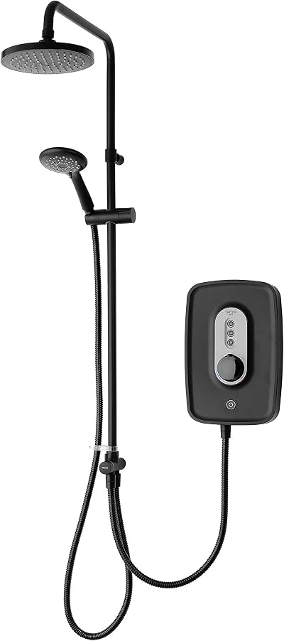 Triton Showers Danzi DuElec 9.5 KW Electric Shower Black Rainfall Head