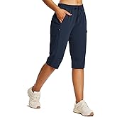 baleaf Women's 15" Hiking Shorts Long Bermuda Cargo Below The Knee Capris Lightweight Quick Dry Elastic Waist for Casual