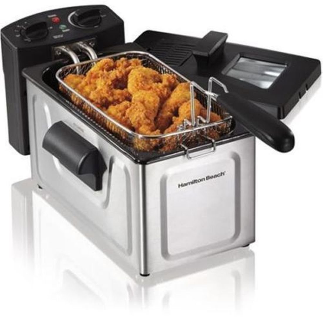 New-2 Liter Deep Fryer Stainless Steel Electric Basket Cooker Kitchen Countertop