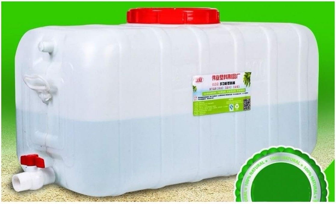 SJIAMJJ 120L Large Capacity Outdoor Water Tank Food Grade Plastic Car Water Storage Container with Lid Faucet Handle, Rectangular Rainwater Collection Barrel Household Water Enzyme