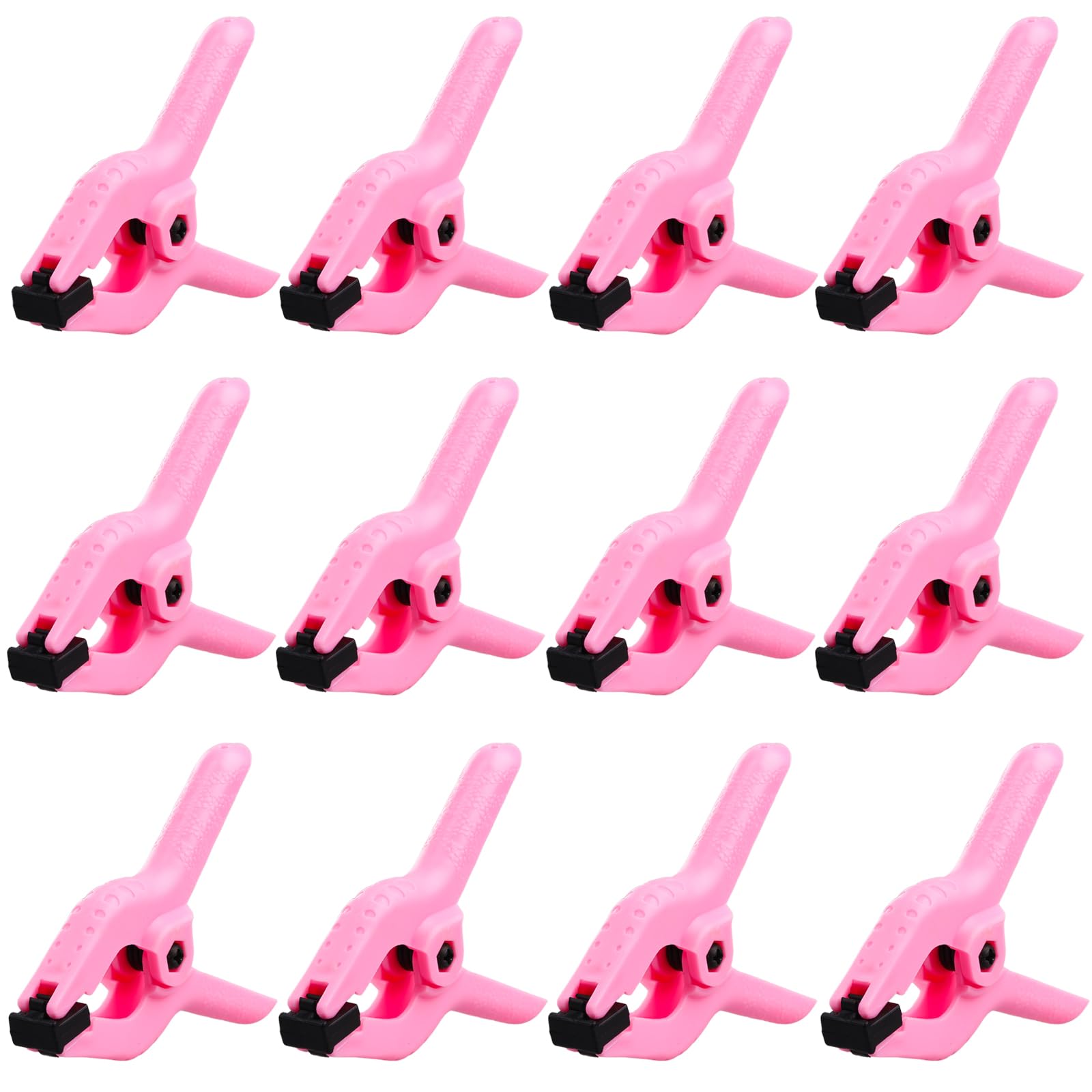 Photo 1 of 12 Pack 3.5 inch Plastic Spring Clamps, Pink Heavy Duty Spring Clips Clamps for Crafts, Backdrop Stand, Woodworking, Photography Studios, Home Improvement