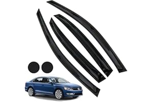 LETINGFAR Rain Guards for Volkswagen Passat 2011-2018, Tape-on Side Window Deflectors for Volkswagen Passat, Window Visors for Volkswagen Cars, for Volkswagen Car Accessories 4 Rain Guards ＆ 2 Car Coasters