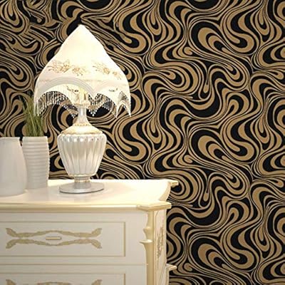 Lfbizhi Luxury Black And White Gold Metallic Wallpaper For Walls Roll Metal Silver Wall Paper Geometric Striped Wallpaper 5 3 Amazon Ae