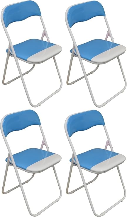 Klappstuhl - gepolstert - Babyblau/Weiß - 4 Stück: Amazon.de: Küche