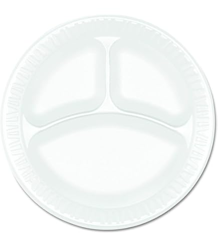 Amazon.com: Dart 9CPWCR 9 in White Unlaminated Foam 3 Comp Plate