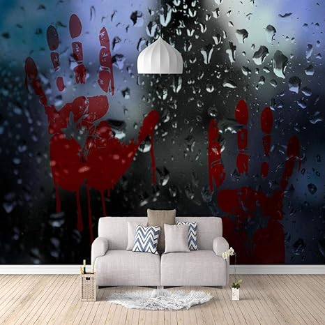 Amazon Co Jp ハロウィン 3d壁紙ポスター 手のひらの血 カスタム大規模な壁紙の壁紙3dテレビの背景リビングルームの写真の壁紙3dルームの 壁紙 0x140cm 78x55inch ホーム キッチン