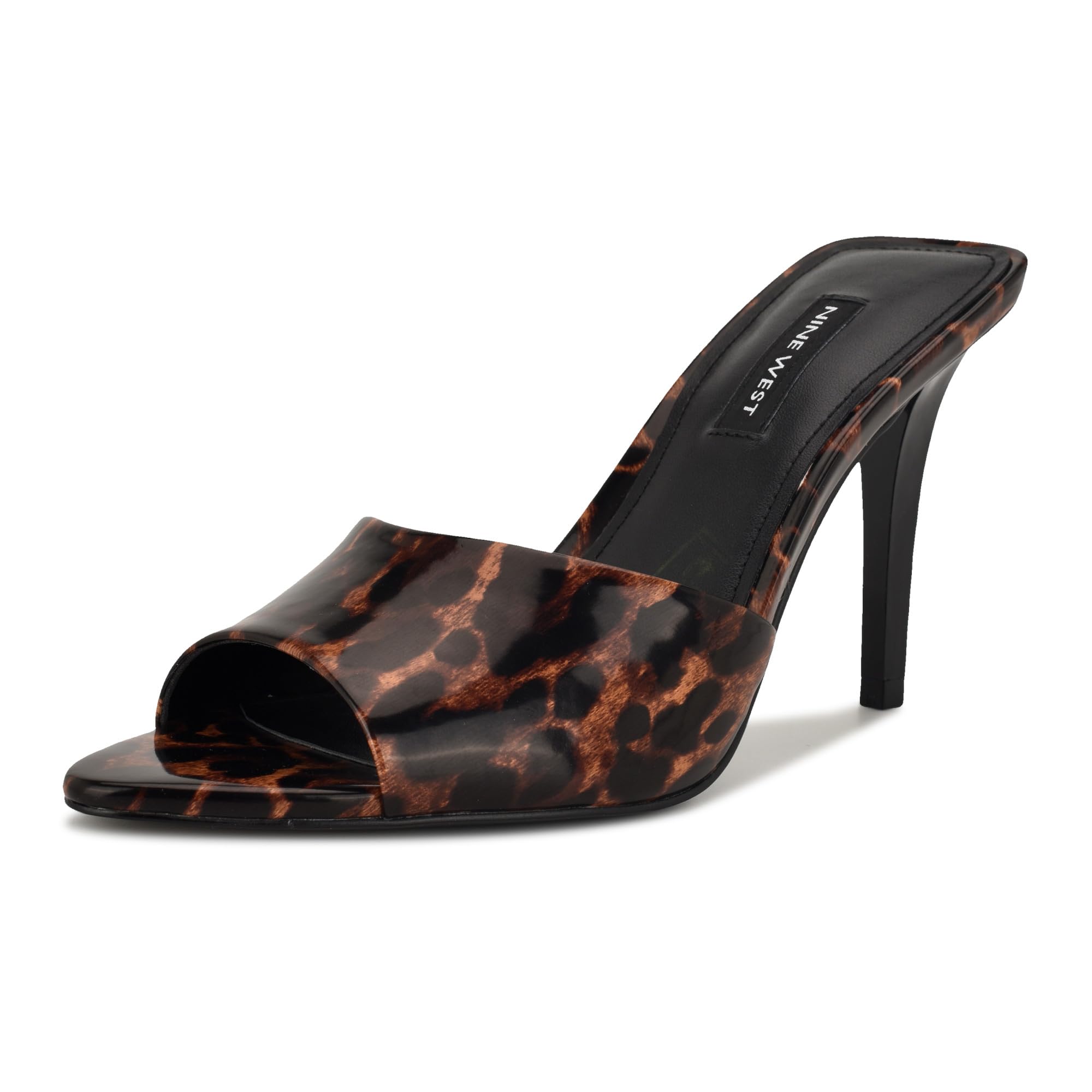 Nine West Women’s Hather Heeled Sandal, Leopard Patent 200, 5.5