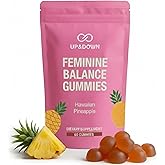 Up&Down Supplements Premium Feminine Balance Gummies for Women | PMS Relief, Mood & Cycle Support | Pineapple + Vitamin C | Ashwagandha & Chasteberry | Vegan, Non-GMO, Gluten Free | 60 Gummies