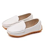 RVROVIC Kids Girl Boy Slip-on Loafers Oxford PU
