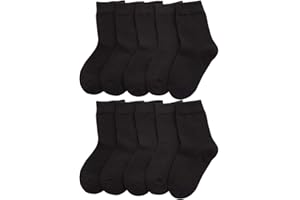 CHUNG Toddler Boys Girls 10 Pack Athletic Cotton Basic Crew Socks Anti Slip Autumn School Uniform Casual Sport