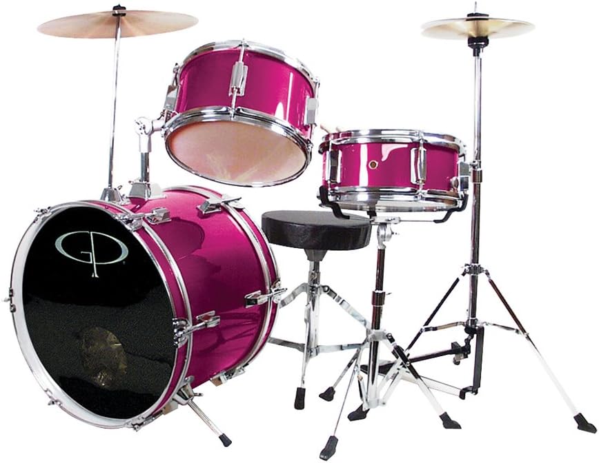 GP Percussion GP50MPK Complete Junior Drum Set (Pink, 3Piece Set