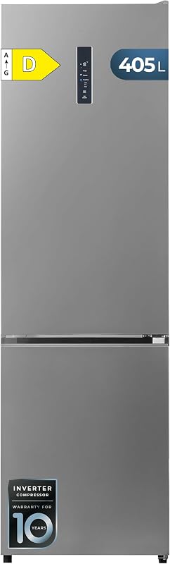 Frigorifero Combinato Total No Frost 405 L Bolero CoolMarket Combi 405WL Elite Inox D. Altezza 200 cm, Larghezza 60 cm, MetalFlex Cooling, Fresh Flex, Interno Elite Grey, Inox