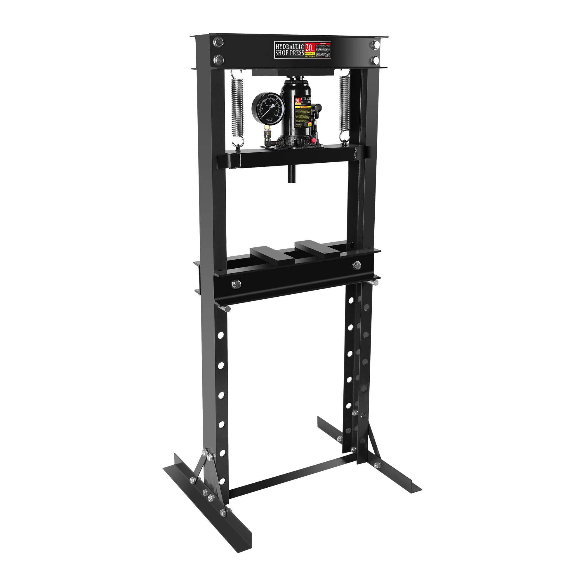 Photo 1 of **FOR PARTS ONLY**
20 Ton Hydraulic Shop Press, Heavy-Duty H-Frame Bearing Press with Stamping Plates & Pressure Gauge, Adjustable Worktable for Metal Bending, Straightening, Installing Bearings & U-Joints – Garage Floo