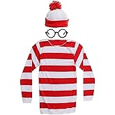 GIZMAC Adult Costume Red and White Striped T-Shirt Halloween Cosplay Costume