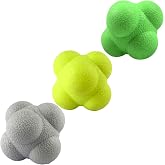 AIRLAXER Reaction Ball,Reflex Ball for Hand Eye Coordination Training,2.83 inch,Pack of 3-Grey,Yellow,Green.