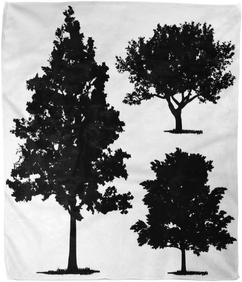 Amazon Com Suike Throw Blanket 60x80 Inches Luxury Flannel Drawing The Tree Detailed Aspen Tree Silhouette Oak Beech Aspen Birch Black Microfiber Print Soft Cozy Warm Wrinkle Resistant Couch Bed Throws Sofa Home