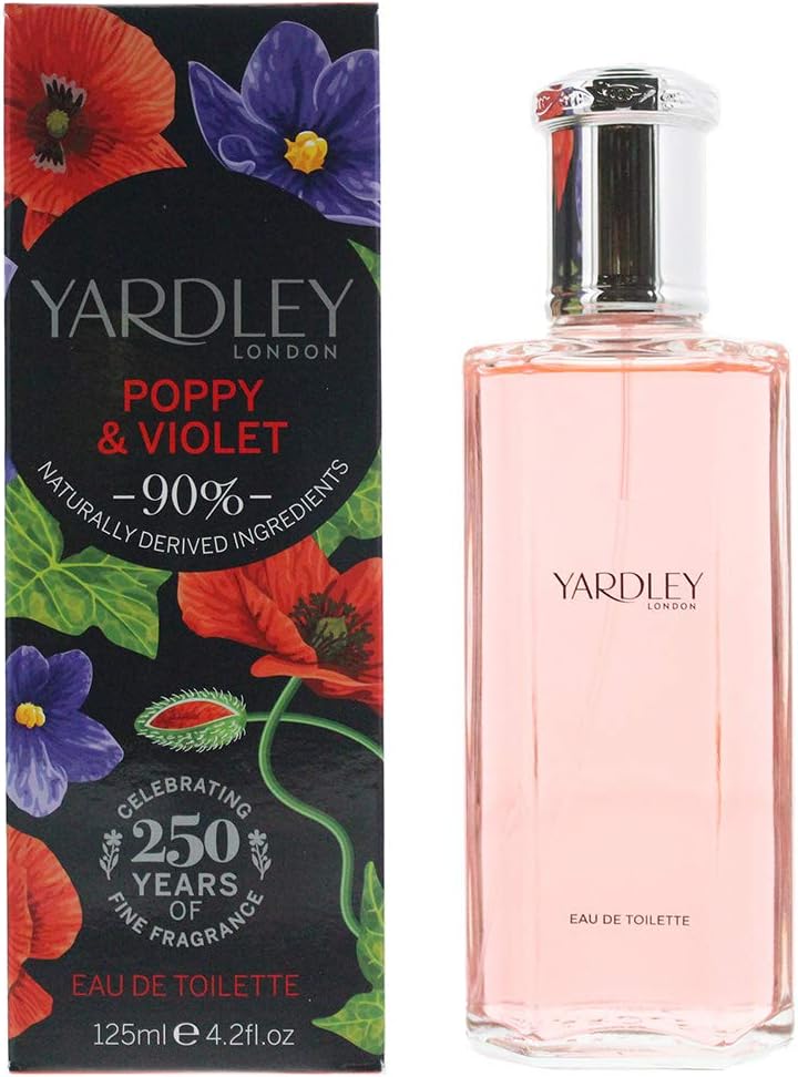 Yardley London Poppy & Violet Eau de Toilette 125ml Floral Fragrance New