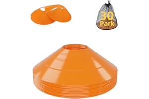duskeep 30/50/100 Pack Soccer Cones, Disc Cones for Sports Training with Mesh Bag, Sports Cones for Training Drills Practice