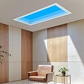 TroupePal 2x1 Ft Artificial Skylight Ceiling Light, Dimmable | Remote Control, 2000K-8000K Color Temp, 70-Degree Wide-Angle, Blue Sky Panel, Recessed Mount, for Windowless Room &amp; Basement