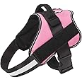 Bolux Dog Harness, No-Pull Reflective Dog Vest, Breathable Adjustable Pet Harness with Handle for Outdoor Walking - No More Pulling, Tugging or Choking (Pink, XS)