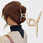 KOLONAMS Hair Claw, Pearl Hair Clip, Strong Hold Hair Jaw Clips for Thick Hair, Fashion Hair Clips Accessories Gift for Women Girls Daughter Girlfriend