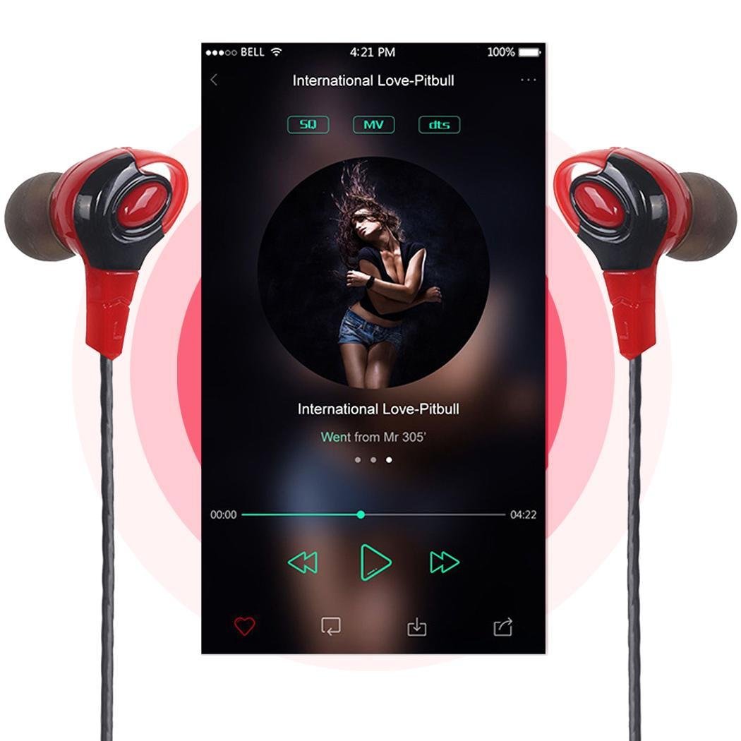 New PVC Memory Wire Earbud Stereo Sport In-Ear Earphones Over-Ear Headphones (Black)