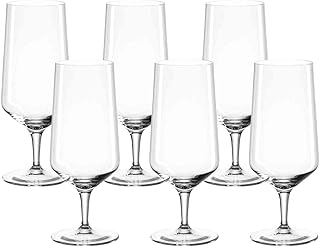 Leonardo Puccini Bier-Gläser, Pilsgläser mit gezogenem Stiel, spülmaschinenfeste Biertulpen, 6-er Set, 410 ml, 069541