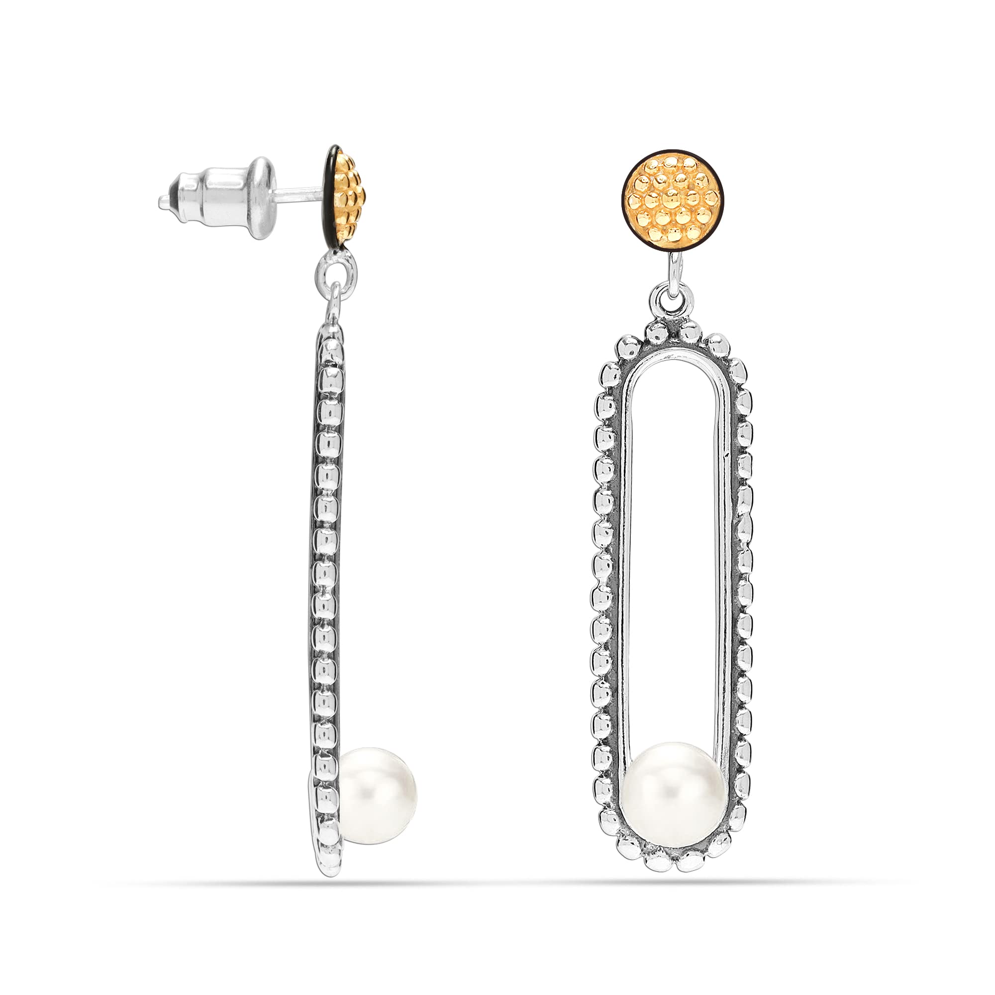 LeCalla 925 Sterling Silver Pearl Drop Dangle Earrings for Women