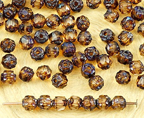 50pcs Picasso Crystal Light Purple Czech Glass Cathedral Faceted Fire Polished Beads Christmas 4mm