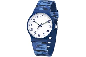 SOCICO Kids Analog Watch for Boys Girls Camouflage Sport Watches, 30M Waterproof, Rubber Band, Easy to Read for Child Teens Ages 5-15 Perfect for Gifts
