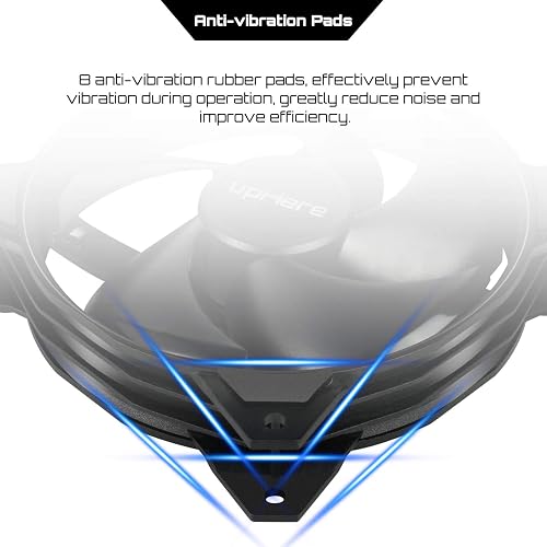 Uphere 120mm Computer Case Fans 3-Pack - Super Quiet Cooling Fans With Hydraulic Bearings