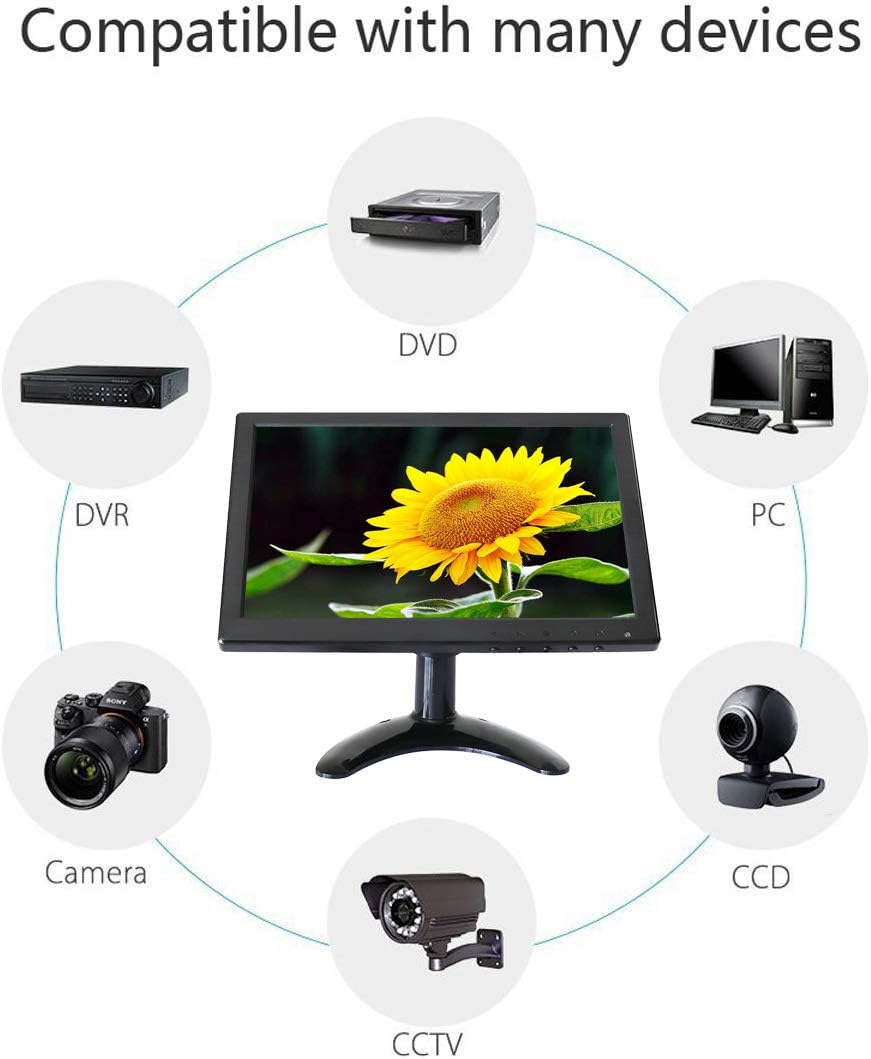 10.1 inch CCTV HDMI Monitors Display 1280 * 800 LCD Color Screen With AV/VGA/BNC/HDMI Input Built-in Speaker for Raspberry Pi Home Security CCTV PC Display By Wholev - Image 3