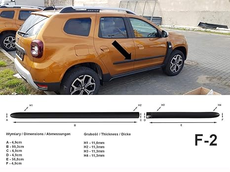 Spangenberg Seitenschutzleisten schwarz für Dacia Duster II SUV 2. Generation ab Baujahr 10.2017- F2 (370000207)
