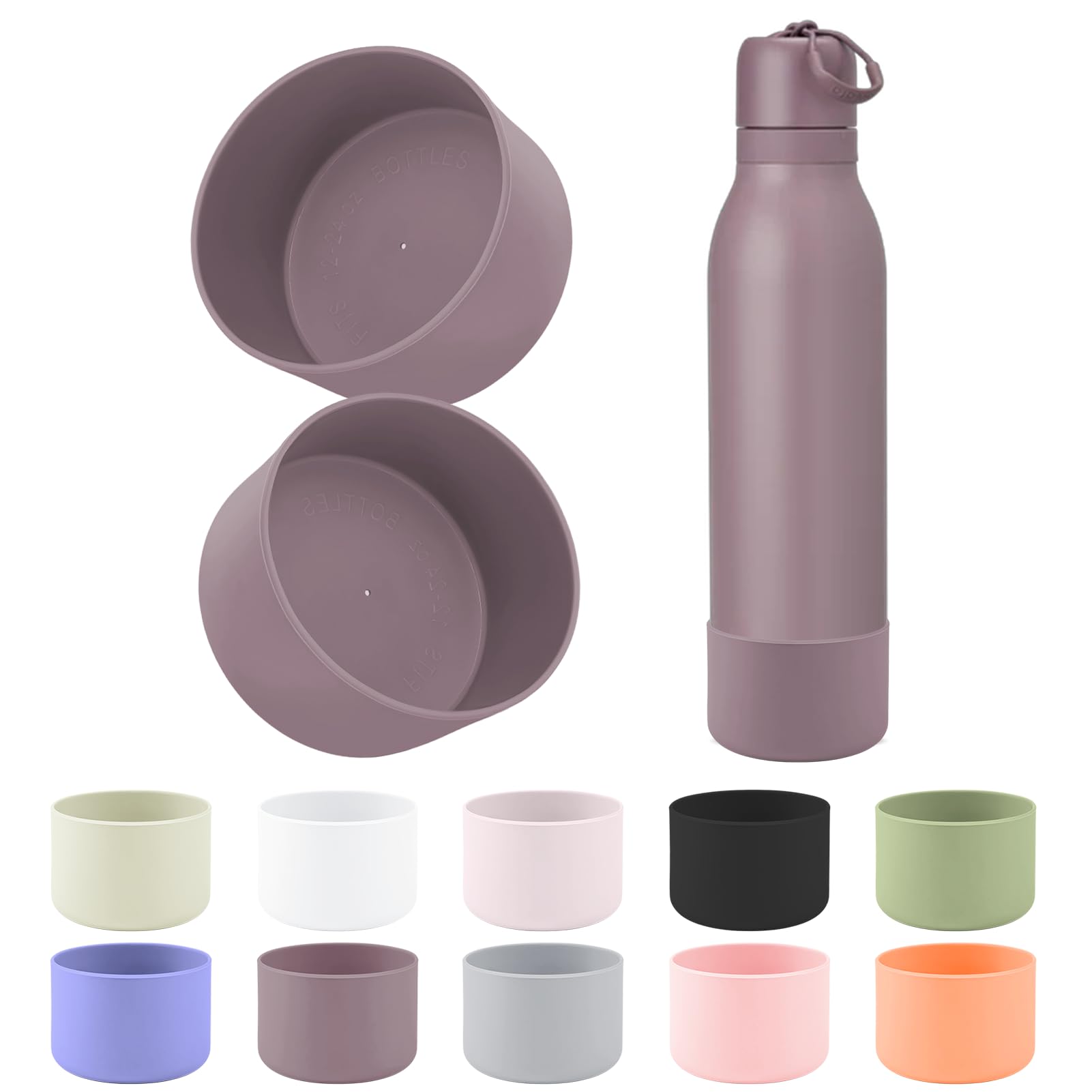 Photo 1 of 2pcs Silicone Boot Compatible with Owala FreeSip Twist 24oz, Anti-Slip & Anti-Scratches Protective Sleeve Bottom Cover for Owalaa FreeSip Twist Water Bottle (Spring Revival)