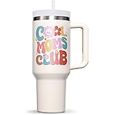 Gifts for Mom, Christmas Gifts from Daughter Son, 40 OZ Tumbler Best Mother Birthday Gift for Mother-in-Law Wife Mama, Cool Moms Club Insulated Cup with Handle New Mom Xmas Gift for Wife from Husband