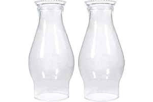 GXFCCYXT 2 Pieces Oil Lamp Chimney 3 Inch Base 8 2/8 Inch Height Kerosene Lamp Shade Tall Clear Glass Replacement Lamp for Oil and Kerosene Style Lamps