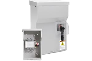 KRYSOLAD 225A Generator Transfer Switch, 3P General-Duty Double-Throw Safety Switch, Multiple Insulation Protection, with Waterproof Cover, NEMA 3R Standards for Outdoor and Indoor