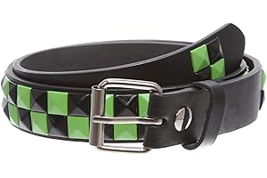 BELTISCOOL Kids 1" Snap On Punk Rock Studded Leather Belt