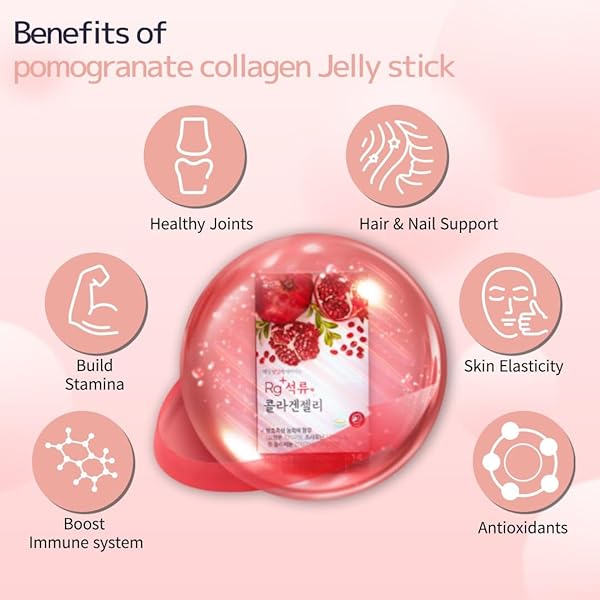 HAMCHOROK ANTI-AGING KOREAN-BEAUTY POMEGRANATE COLLAGEN JELLY STICK 20G*30 STICK/FOR SKIN, NAIL AND HAIR GROWTH
