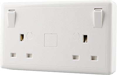 WK Electrical 1 to 2 Gang Switched Power Socket Converter White Moulded Type G