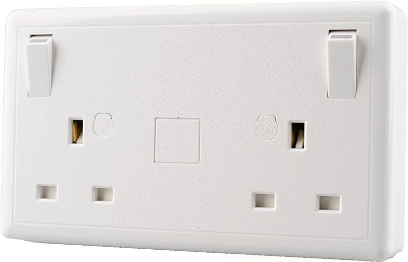 WK Electrical 1 to 2 Gang Switched Power Socket Converter White Moulded Type G