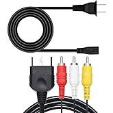 FIOTOK Audio Video RCA AV Cable and AC Power Supply Adapter Cord for Xbox Game