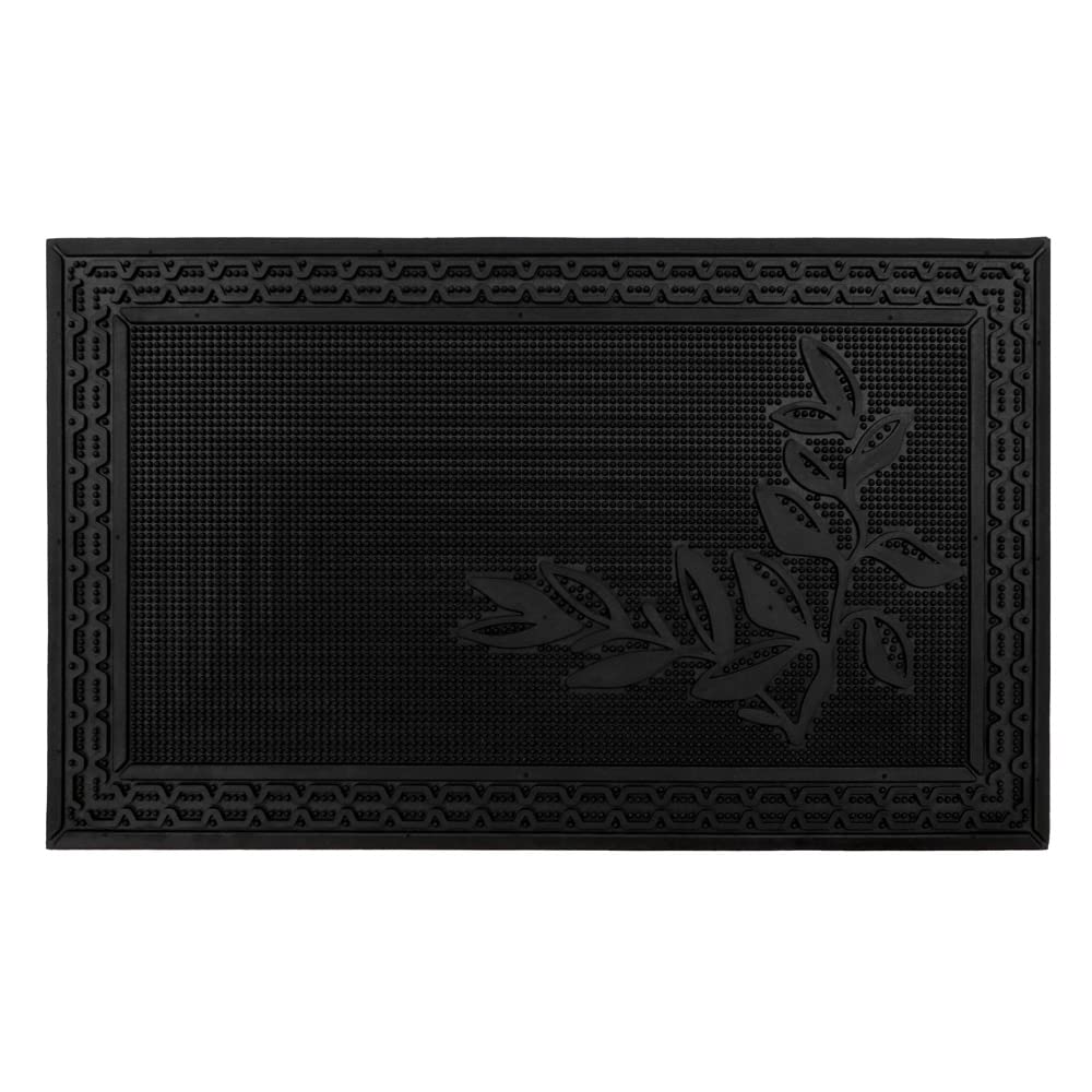 JVL Foliage Scraper Rubber Pin Doormat, 45x75cm