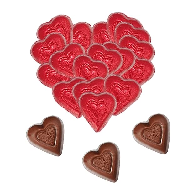 FRUIDLES VALENTINE’S DAY MILK CHOCOLATE HEARTS, PARTY BAG FILLERS, RED INDIVIDUALLY WRAPPED FOILS, KOSHER CERTIFIED (HALF-POUND)