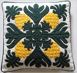 2 Hawaiian Quilt Pillow Covers Cushions 100 Hand Quilted Hand