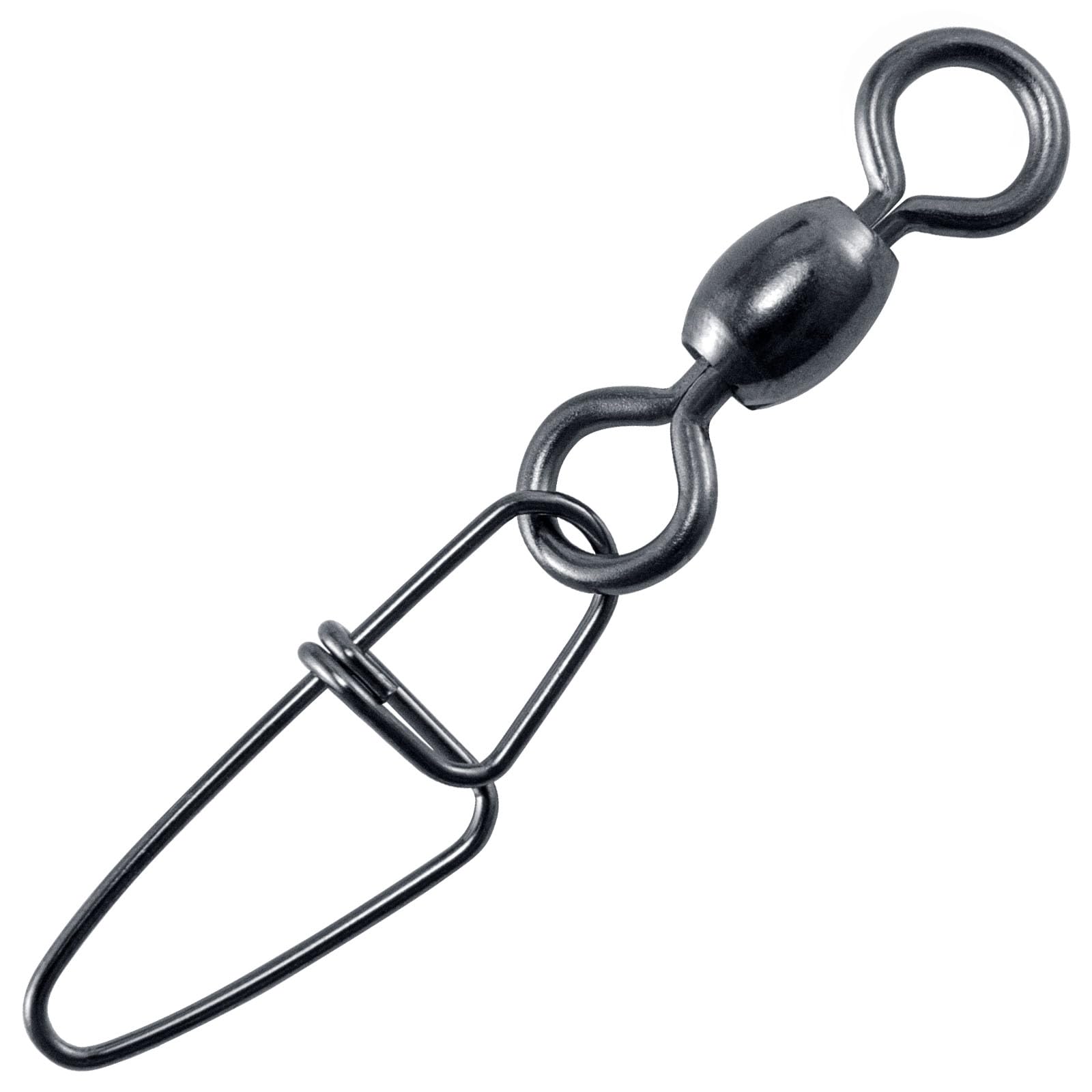 Alwonder Pack of 50 Carabiner Fishing Swivel Snaps Fishing + Barrel Swivels – Snaps for Spin Fishing, Hanger for Spin Fishing, Pike Swivels, Pike Leader Shark Sea River Fishing Accessories Carabiner