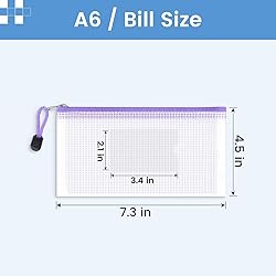 Sooez 24 Pack Mesh Zipper Pouch Bags with Label