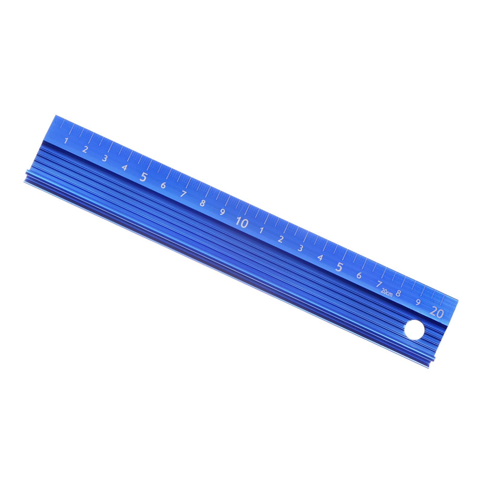 Kozelo Aluminum Alloy 20cm Precision Ruler - Blue, 1mm, 35mm Width, 12.5mm Thickness, Protective, Anti-Slip, Anti-Leakage
